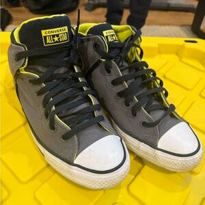 Converse Yellow and Gray High-Tops